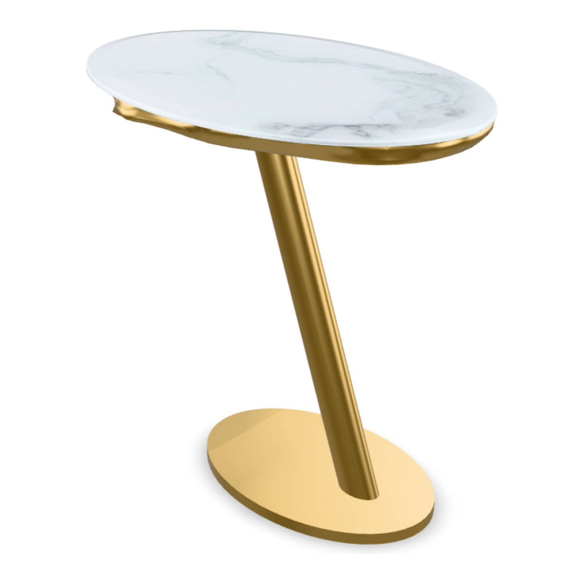 Side Table 893 Oval, Glass Top